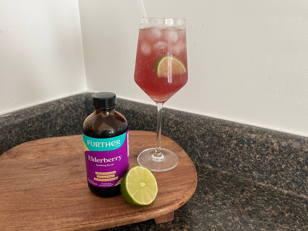 Image of Elderberry jar and spritzer