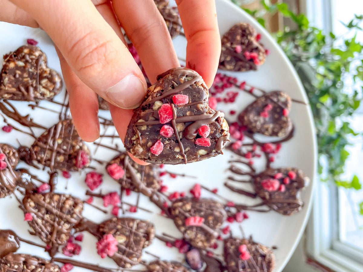 Crispy Brownie Heart Shaped Bites