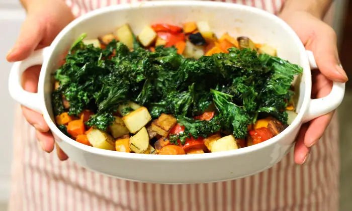 Roasted-Vegetables-with-Kale-Chips Further Food