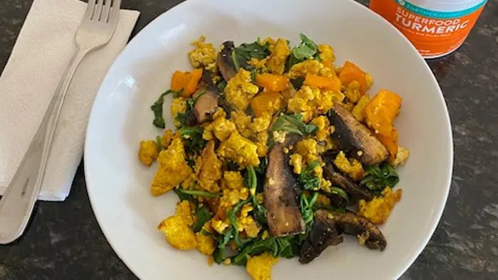 Tofu-with-Mushrooms-Arugula-and-Superfood-Turmeric-vegan Further Food