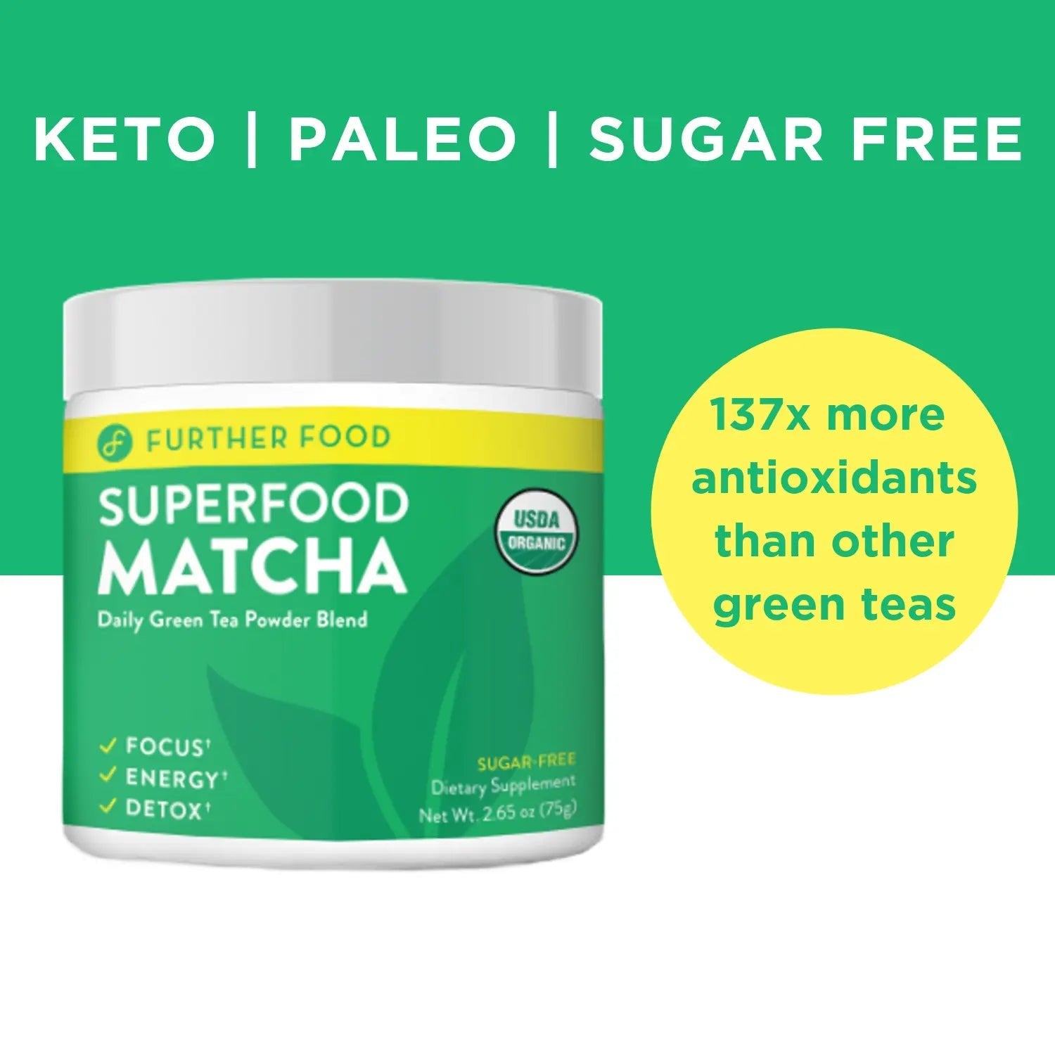 Superfood Matcha - Further Food -  Matcha green tea powder - organic matcha powder - matcha supplement